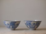 青色印判茶碗（２つ組）