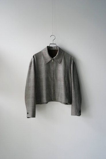 Cale　WOOL LINEN SILK GLEN CHECK BLOUSON （BEIGE×BLACK） - Eins&Zwei