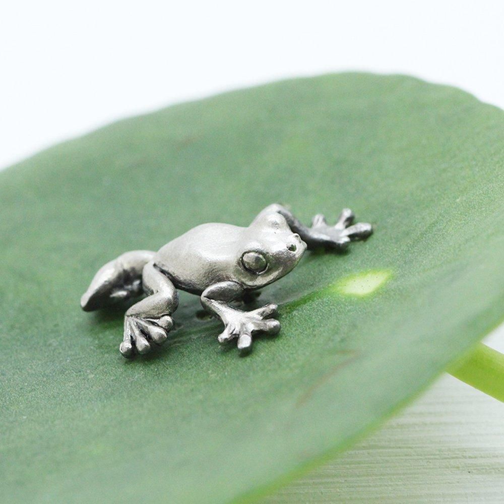 カエルのシルバーブローチ（ピンバッジ）-GINNEZU