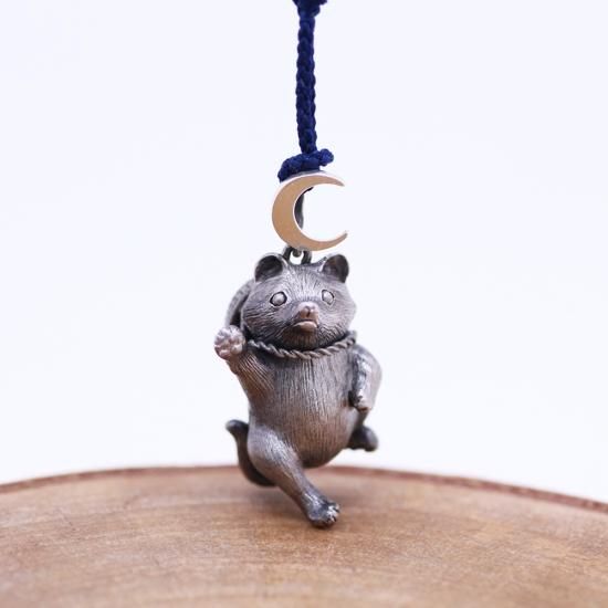 狸の腹鼓の根付～月明りの下で～-GINNEZU