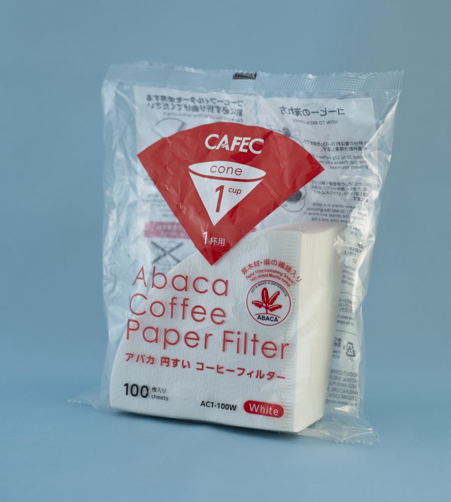 CAFEC コーヒーフィルター アバカ 円錐形 白 1～2杯用 100枚入 AC1-100W 日本製