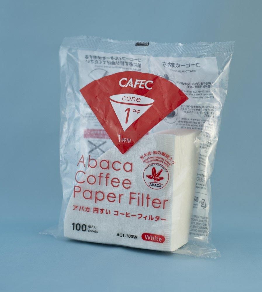 CAFEC コーヒーフィルター アバカ 円錐形　白 1～2杯用 100枚入 AC1-100W 日本製