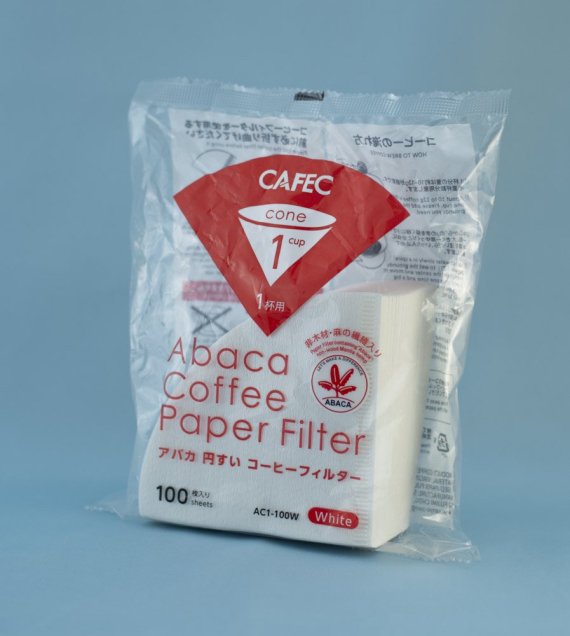 CAFEC コーヒーフィルター  アバカ 円錐形　白 1〜2杯用 100枚入 AC1-100W 日本製 