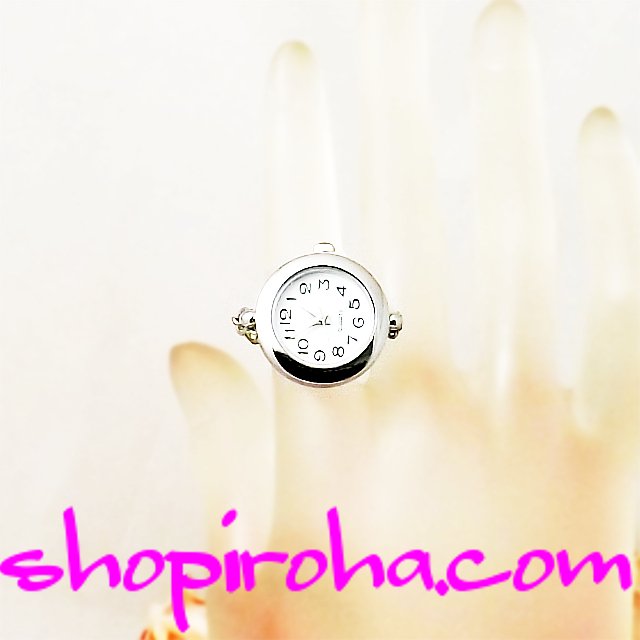 指時計 極細シルバーチェーン 鎖式指輪時計25 文字盤白shopiroha Com
