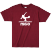 【NICO】オリジナルTシャツ BURGUNDY×WHITE