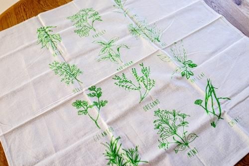 Tea Towel オーガニックコットン Garden Herbs