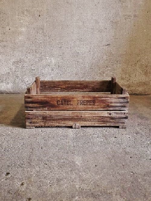 フランス 古い木箱 （アイアン網底） - Antiquites et Brocante