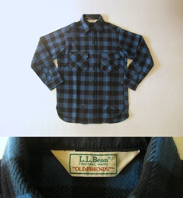 L.L.Bean Wool Shirt（1980s）ウールシャツ青黒エルエルビーン通販ディアハンター仙台