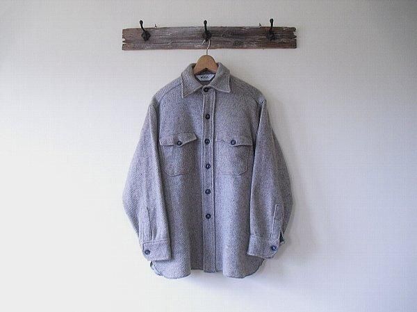 Woolrichウールシャツ1970年代ウールリッチCPO無地グレー杢
