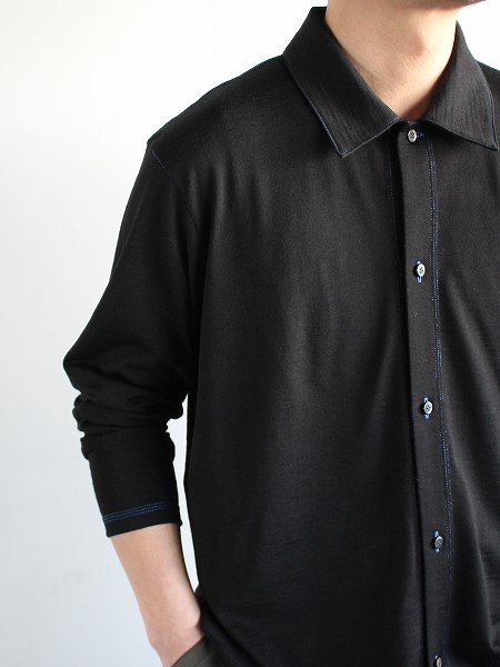 Cale (カル)　Washable Wool Jersey Shirt Cardigan