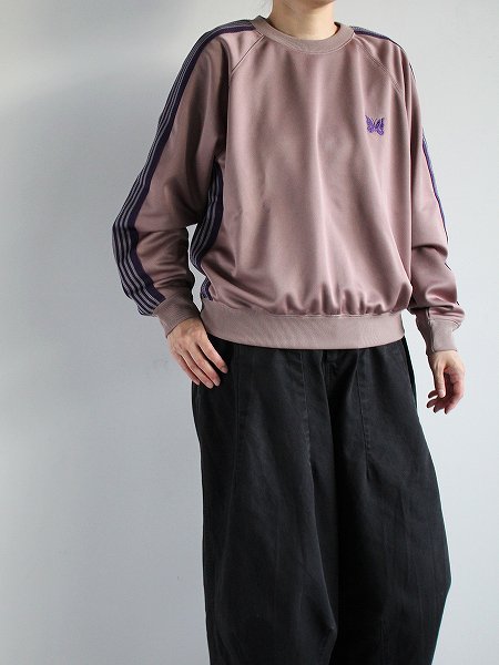 NEEDLES Track Crew Neck Shirt - Poly Smooth / Taupe