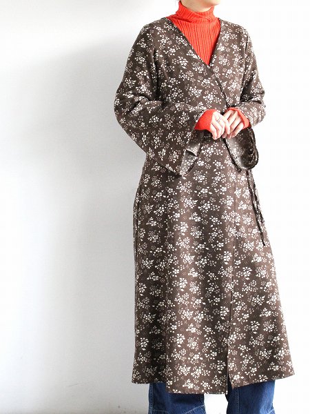 NEEDLES Wrap Dress - Wool Viera - Printed / Floral