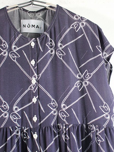 NOMA t.d. Gathered Maxi Dress / PIN'S DIAMOND - Navy 