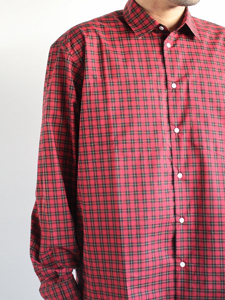OLDMANS TAILOR　DOUBLE POCKET SHIRTS / RED CHECK