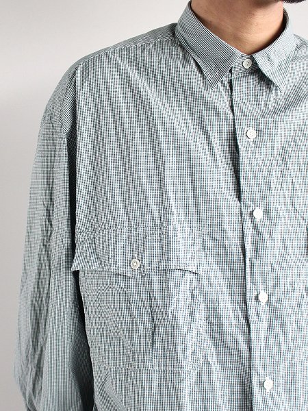 Porter Classic　ROLL UP NEW GINGHAM CHECK SHIRT / OLIVE