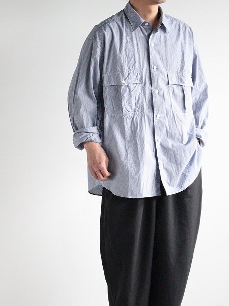Porter Classic　ROLL UP NEW GINGHAM CHECK SHIRT / NAVY