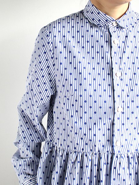  RHODOLIRION (ロドリリオン) Tiered Shirt / Dot Stripes 