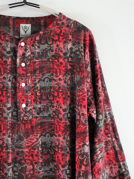 South2 West8 (S2W8) Henley Neck Shirt Dress - Batik Over Print