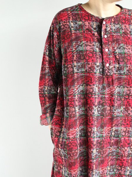 South2 West8 (S2W8) Henley Neck Shirt Dress - Batik Over Print