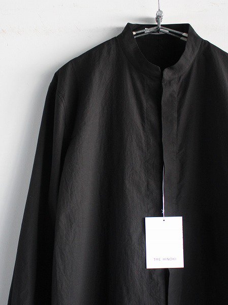 THE HINOKI OG Cotton Stand Collar Shirt / BLACK