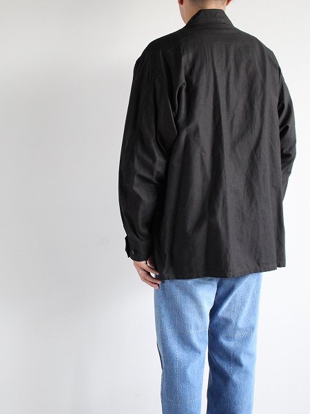 blurhmsROOTSTOCK Cotton Linen Combat Tropical Jacket - Black