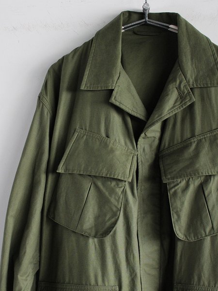 blurhmsROOTSTOCK Cotton Linen Combat Tropical Jacket - Army Green