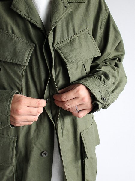 blurhmsROOTSTOCK Cotton Linen Combat Tropical Jacket - Army Green