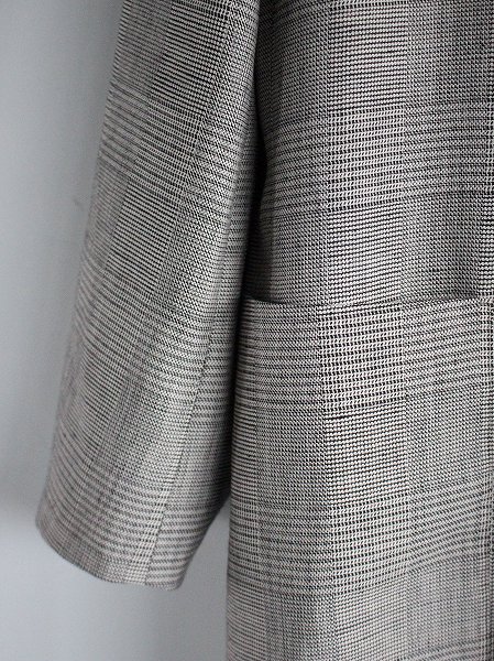 Cale Wool Linen Silk Jacket / Glen Check