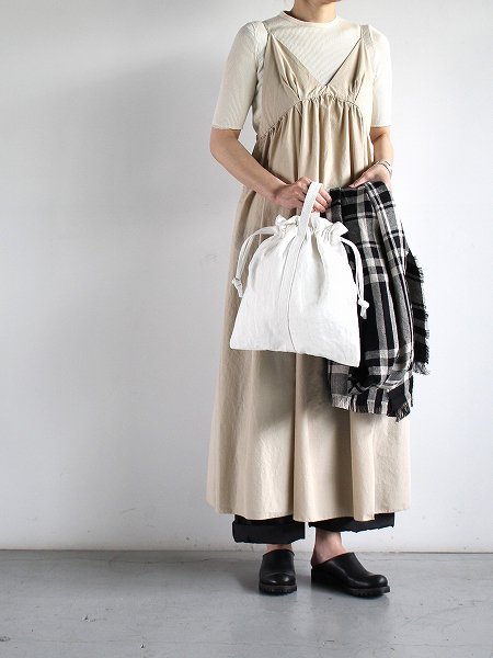 unfil (アンフィル)　chambray weather cloth camisole dress / light beige (WHSP-131)