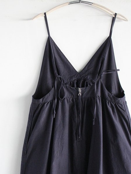 unfil (アンフィル)　chambray weather cloth camisole dress / navy (WHSP-131)