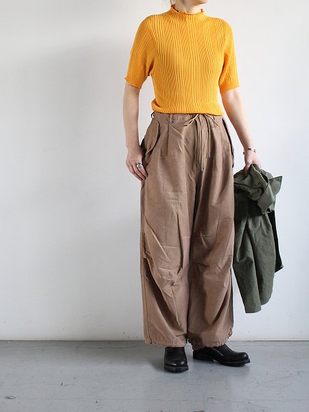unfil / アンフィル　cotton & silk faille military pants / COYOTE BROWN