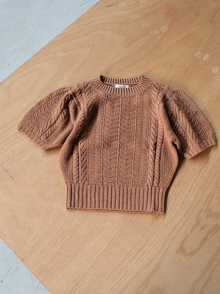 unfil (アンフィル)　open work cable-knit cotton sweater (WHSP-UW109)