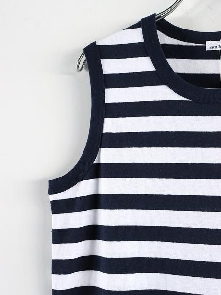 eleven 2ndCotton Border Jersey Sleeveless Top