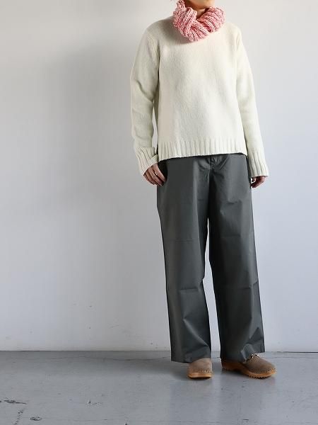 eleven 2nd Wool Cashmere Mini Rib Muffler - Hand Knitted