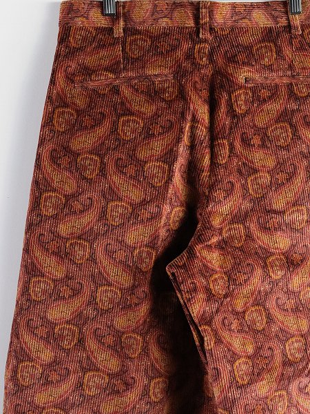 aie　Tucked Wide Pant - 8W Corduroy / Paisley Printed - Orange (NS933)