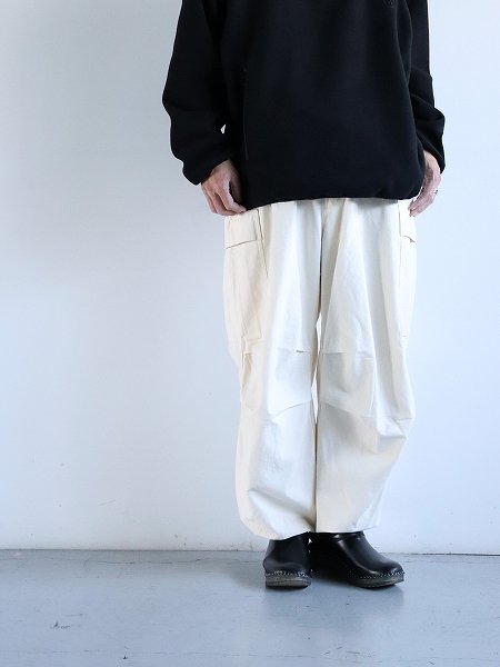 ARMY TWILLBack Satin Cargo Pants / ECRU