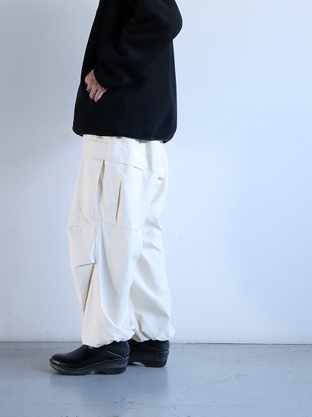 ARMY TWILLBack Satin Cargo Pants / ECRU