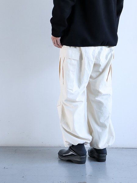 ARMY TWILLBack Satin Cargo Pants / ECRU