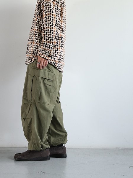 ARMY TWILLBack Satin Cargo Pants / KHAKI