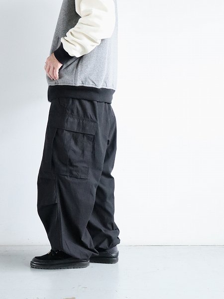 ARMY TWILLBack Satin Cargo Pants / BLACK