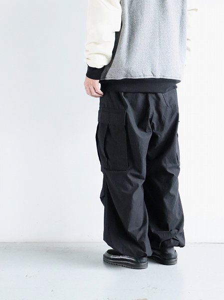 ARMY TWILLBack Satin Cargo Pants / BLACK