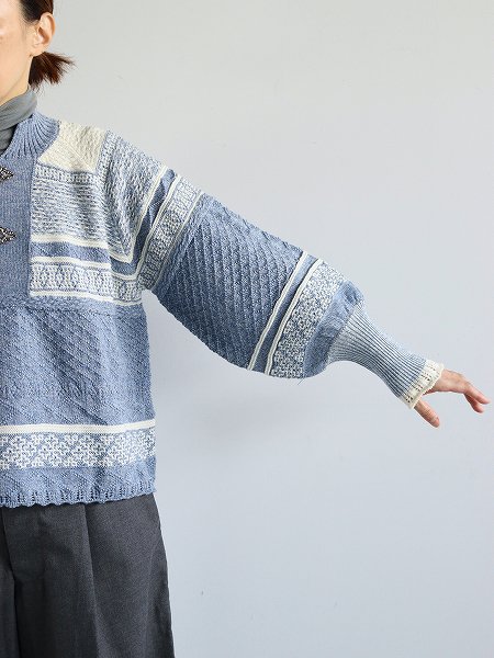 ASEEDONCLOUDFoggy nordic knit blouse / Blue