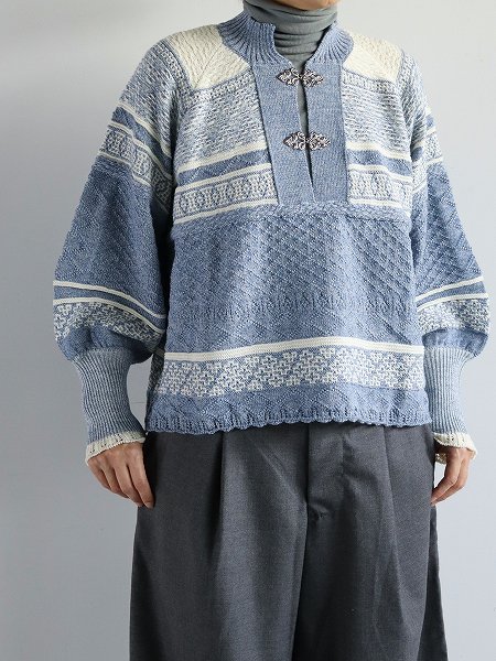 ASEEDONCLOUDFoggy nordic knit blouse / Blue