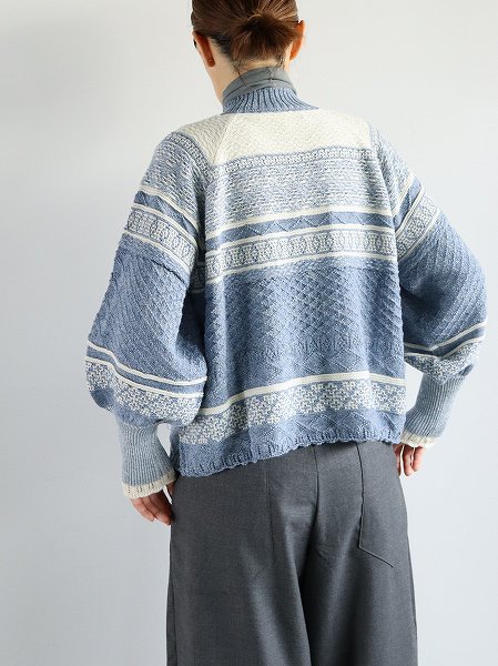 ASEEDONCLOUDFoggy nordic knit blouse / Blue