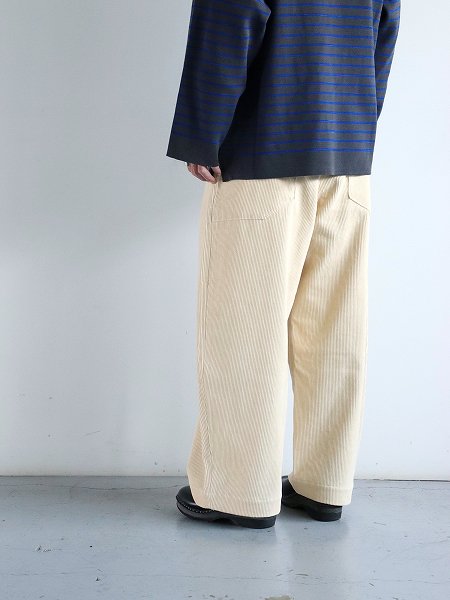 ASEEDONCLOUD (Handwerker) HW wide trousers / Corduroy - Off white