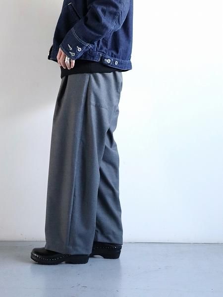 ASEEDONCLOUD Handwerker パンツ　ダークグレー ASEEDONCLOUD (Handwerker) HW wide trousers / Cordura wool - Grey