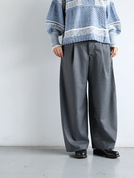 ASEEDONCLOUD (Handwerker) HW wide trousers / Cordura wool - Grey