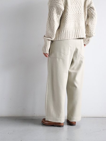 ASSEDONCLOUD / Handwerker　HW wide trousers / Cordura wool - Light grey