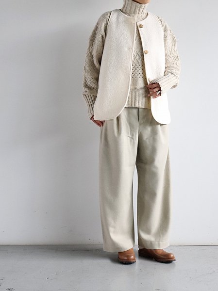 ASSEDONCLOUD / Handwerker　HW wide trousers / Cordura wool - Light grey