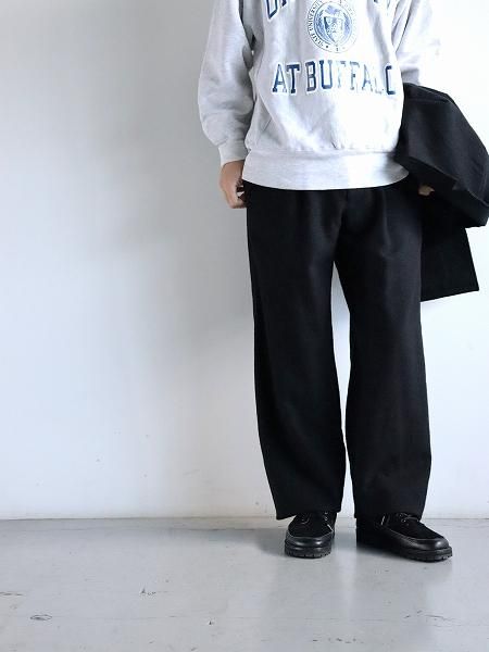 ERA. SHUKUJU WOOL CLASSIC PANTS / BLACK (TL02W)